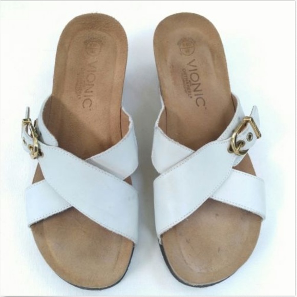 Vionic Size 8 Danette Slide Platform Sandals White - Picture 2 of 8